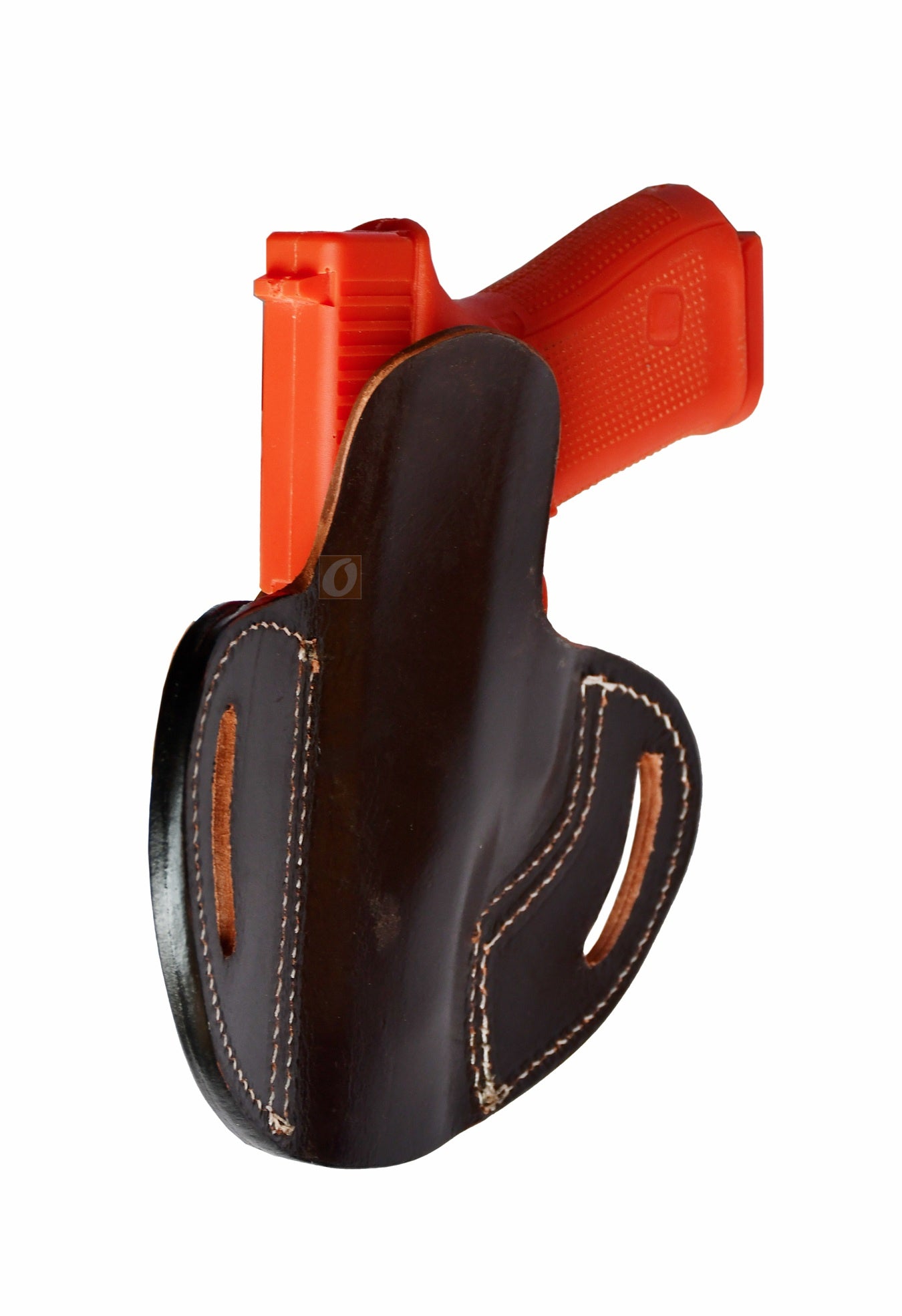 Expertly crafted to fit a variety of firearms, this basket-tooled leather holster is designed for Glock models 17, 19, 19X, 23, 25, 26, 27, 28, 32, 33, 45, and 48, as well as FN FNS-9, Ruger SR Series, and Smith & Wesson M&P Series. The durable and stylish leather design ensures a perfect fit for everyday concealed or open carry.