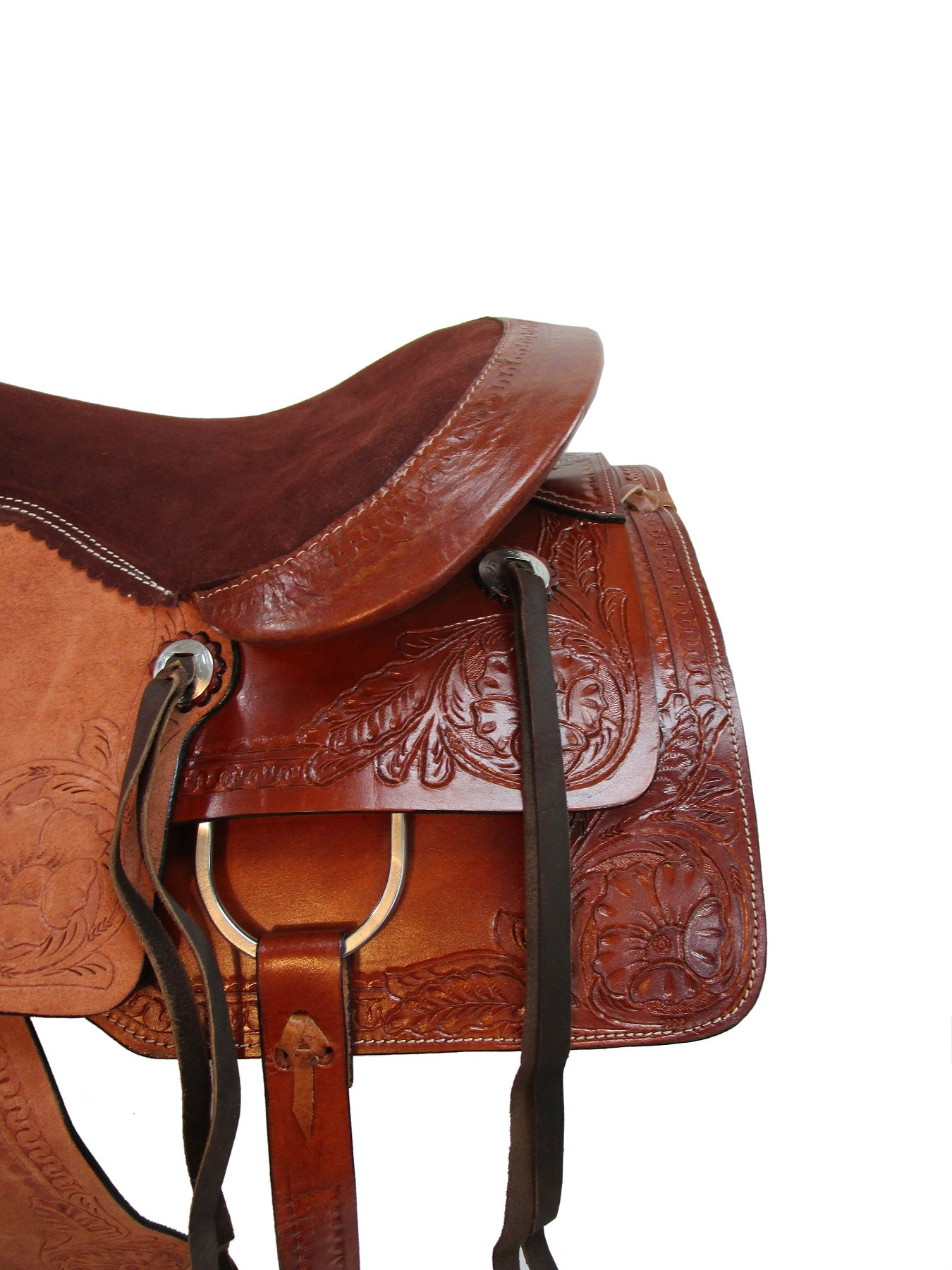 Western Trail Saddle Pleasure Ride Leather Tack Set 15 16 17 18