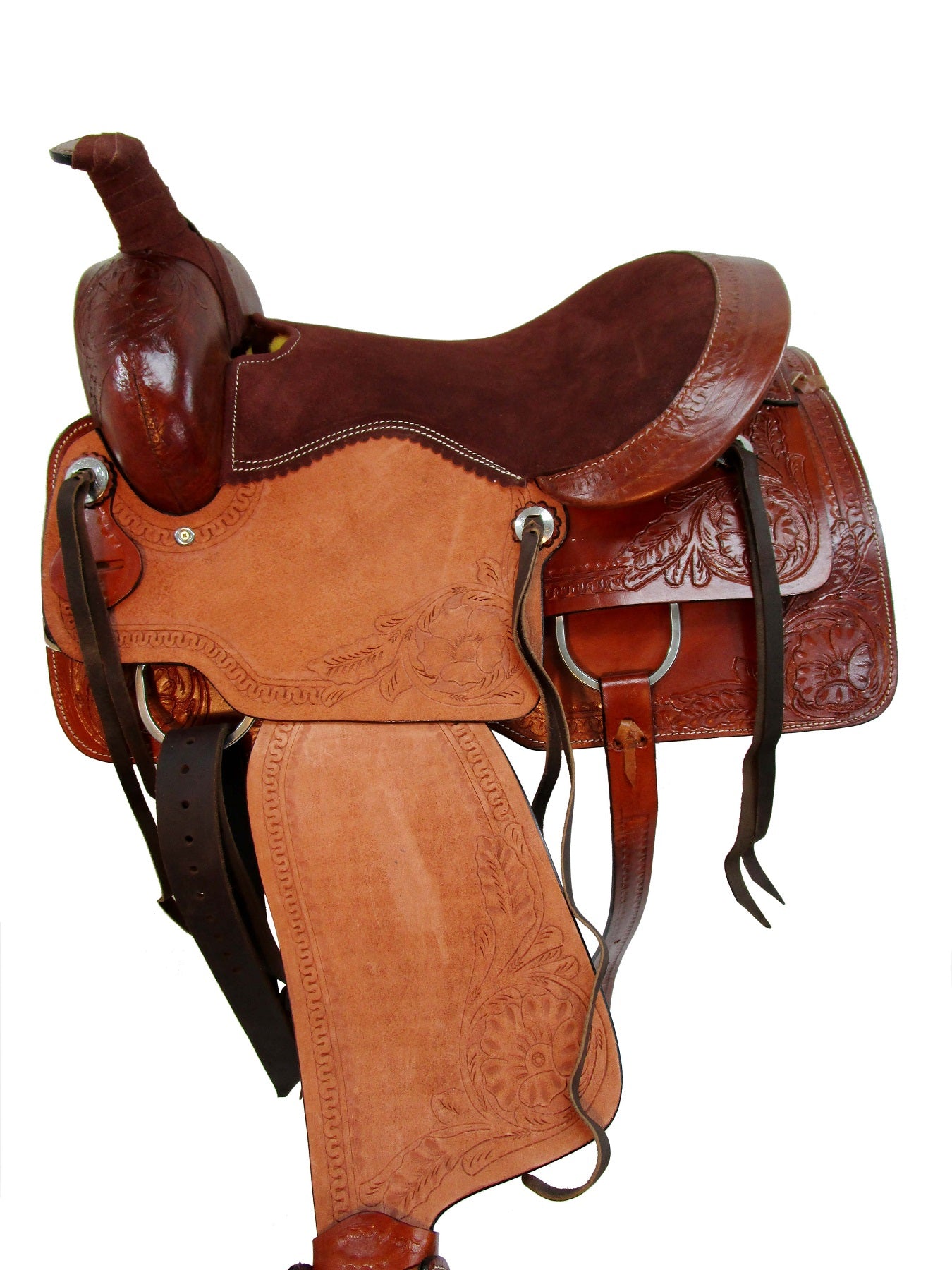 Western Trail Saddle Pleasure Ride Leather Tack Set 15 16 17 18