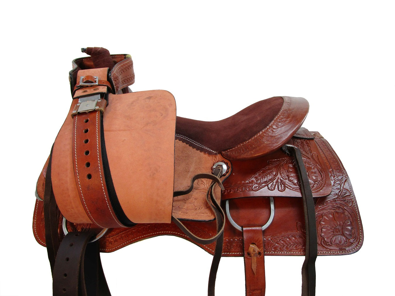 Western Trail Saddle Pleasure Ride Leather Tack Set 15 16 17 18