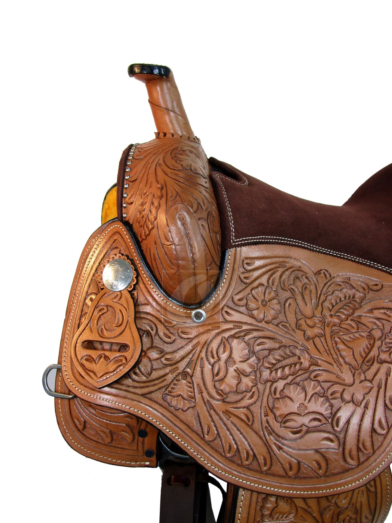 15 16 Western Barrel Saddle Trail Racing Pleasure Juego de tachuelas de cuero