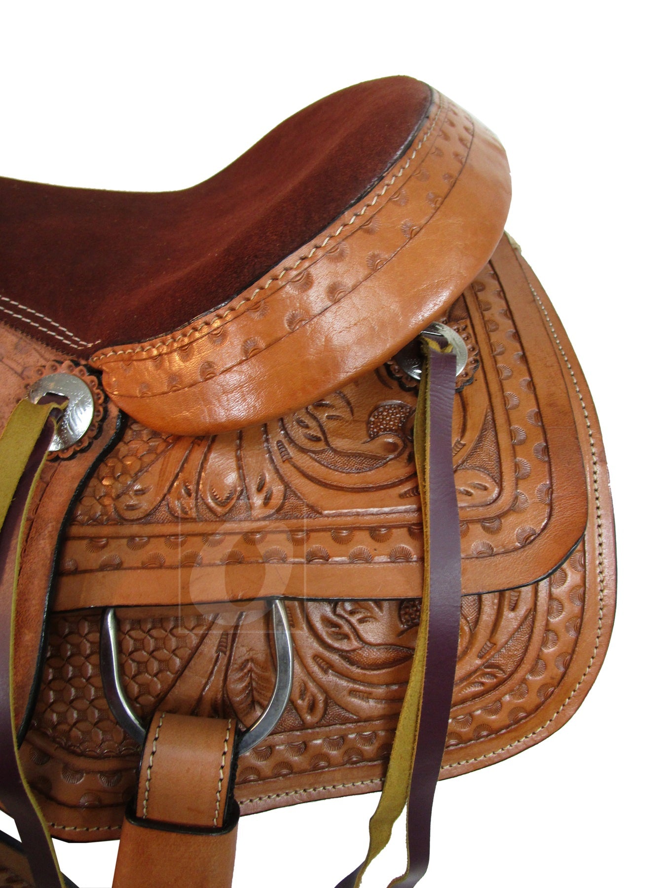Western Trail Saddle Horse Pleasure Tooled Leather Tack Set 15 16 17 18
