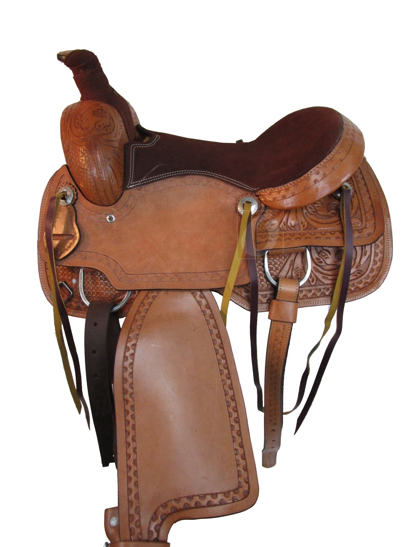 Western Trail Saddle Horse Pleasure Tooled Leather Tack Set 15 16 17 18