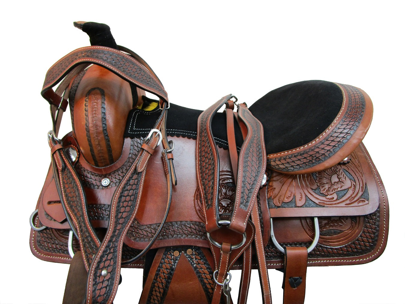 Trail Sattel Western Pferd Pleasure Leder Barrel Racing 15 16 17 18