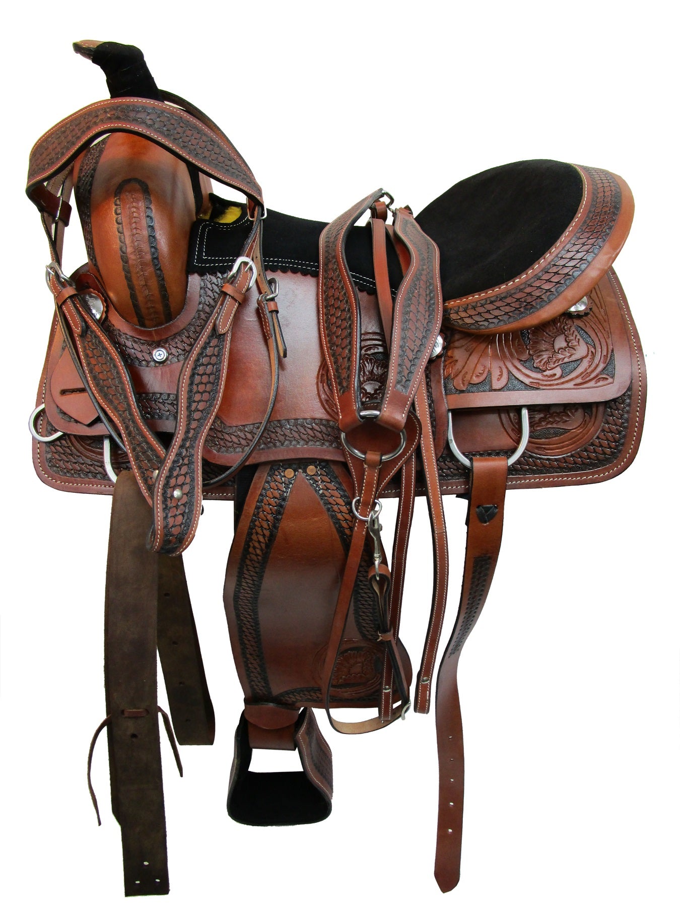 Trail Sattel Western Pferd Pleasure Leder Barrel Racing 15 16 17 18
