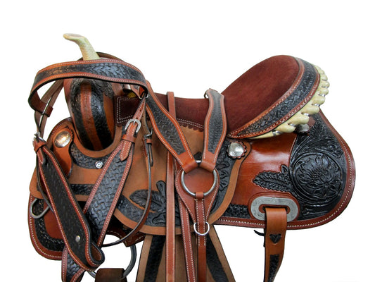 Western Trail Saddle Pleasure Ride Barrel Racing Horse Tack 15 16 17