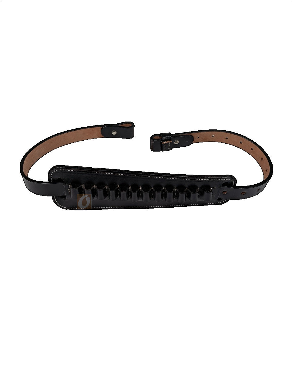 Leather Sling Pad with 22LR Ammo Loops Fits 1 Inch Rifle Slings