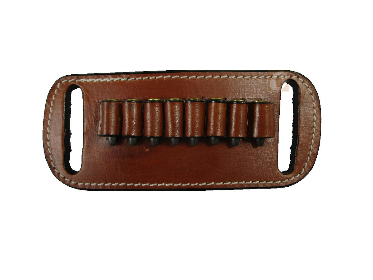 leather ammo holder tan color 22 lr front view