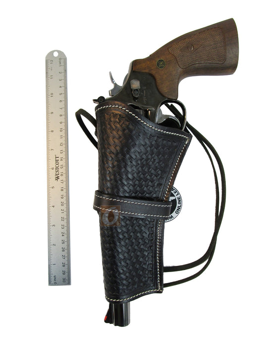 Leather Holster 357 22 .45 Revolver Long Barrel Gun Western Cowboy