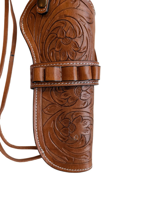 Western Leather Holster for Cimarron Cavalry 45 LC – Straight Draw & Crossdraw, 7.5” Barrel