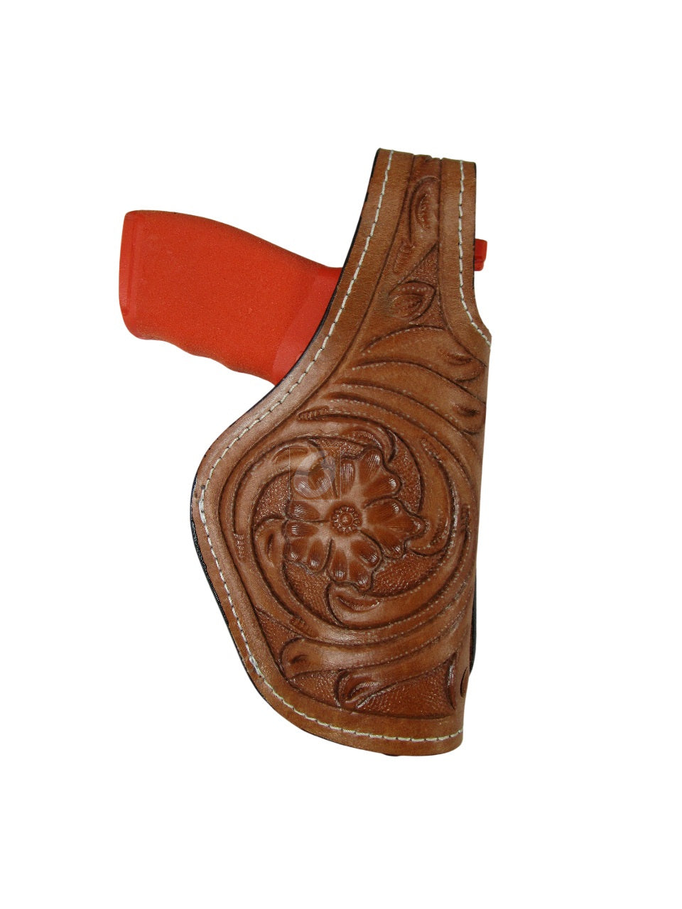 Leather Holster Hellcat Pro Thumb Retention 9mm OWB Tooled 3 Way Carry