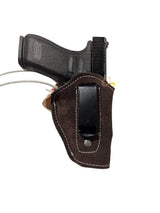iwb leather holster Glock 21 brown front view