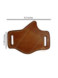 Leather Knife Sheath Pancake – Handmade Wide Fixed Blade Sheath