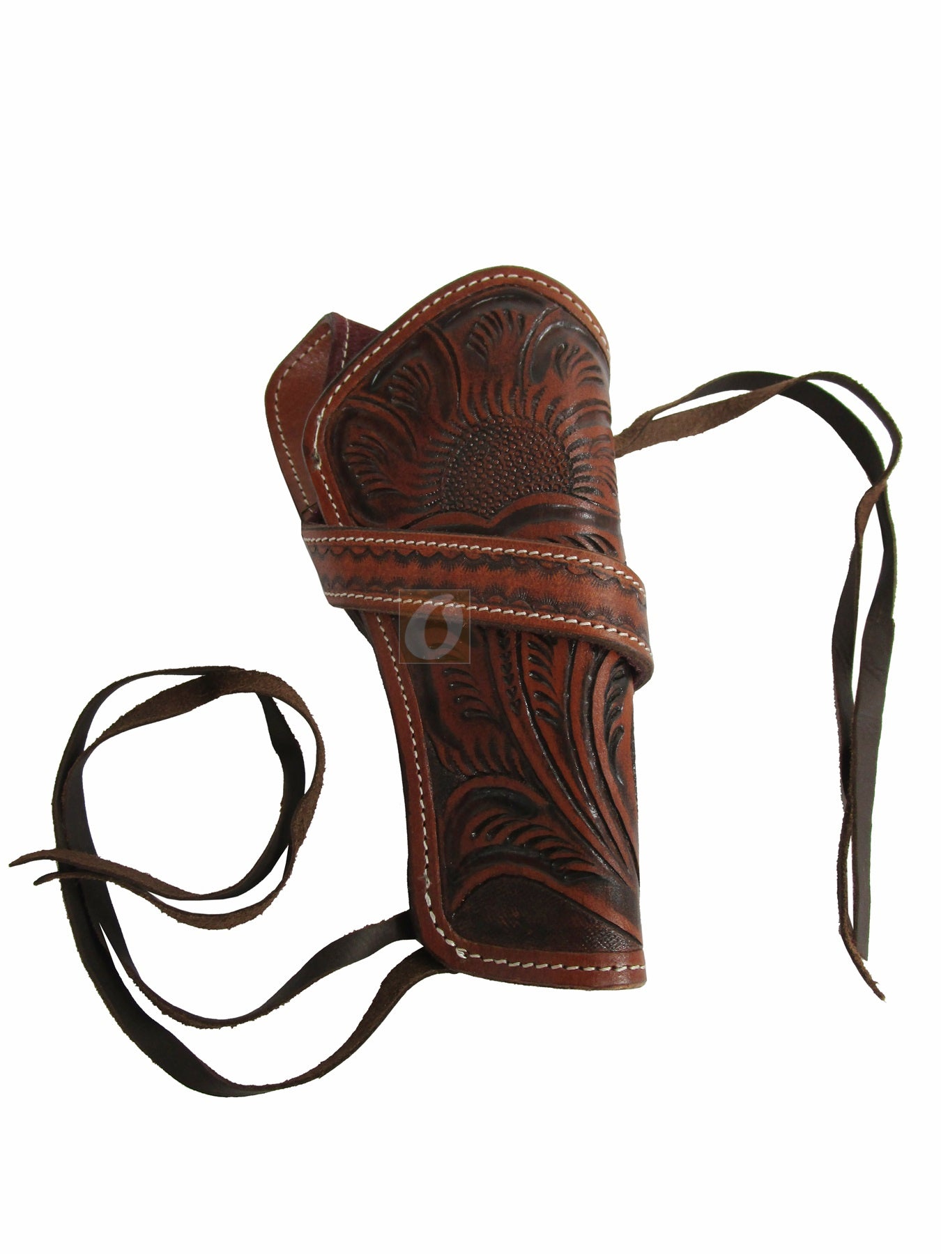 Funda de cuero Western Cowboy Gun Case Revolver Pistol Holder Sea Shell Tooled