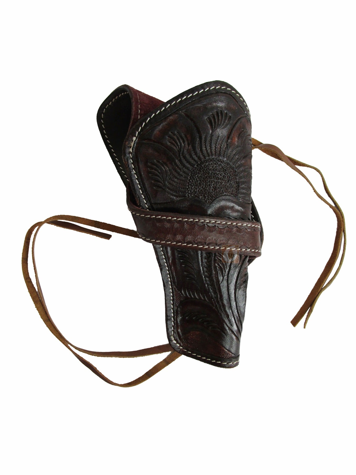 Funda de cuero Western Cowboy Gun Case Revolver Pistol Holder Sea Shell Tooled