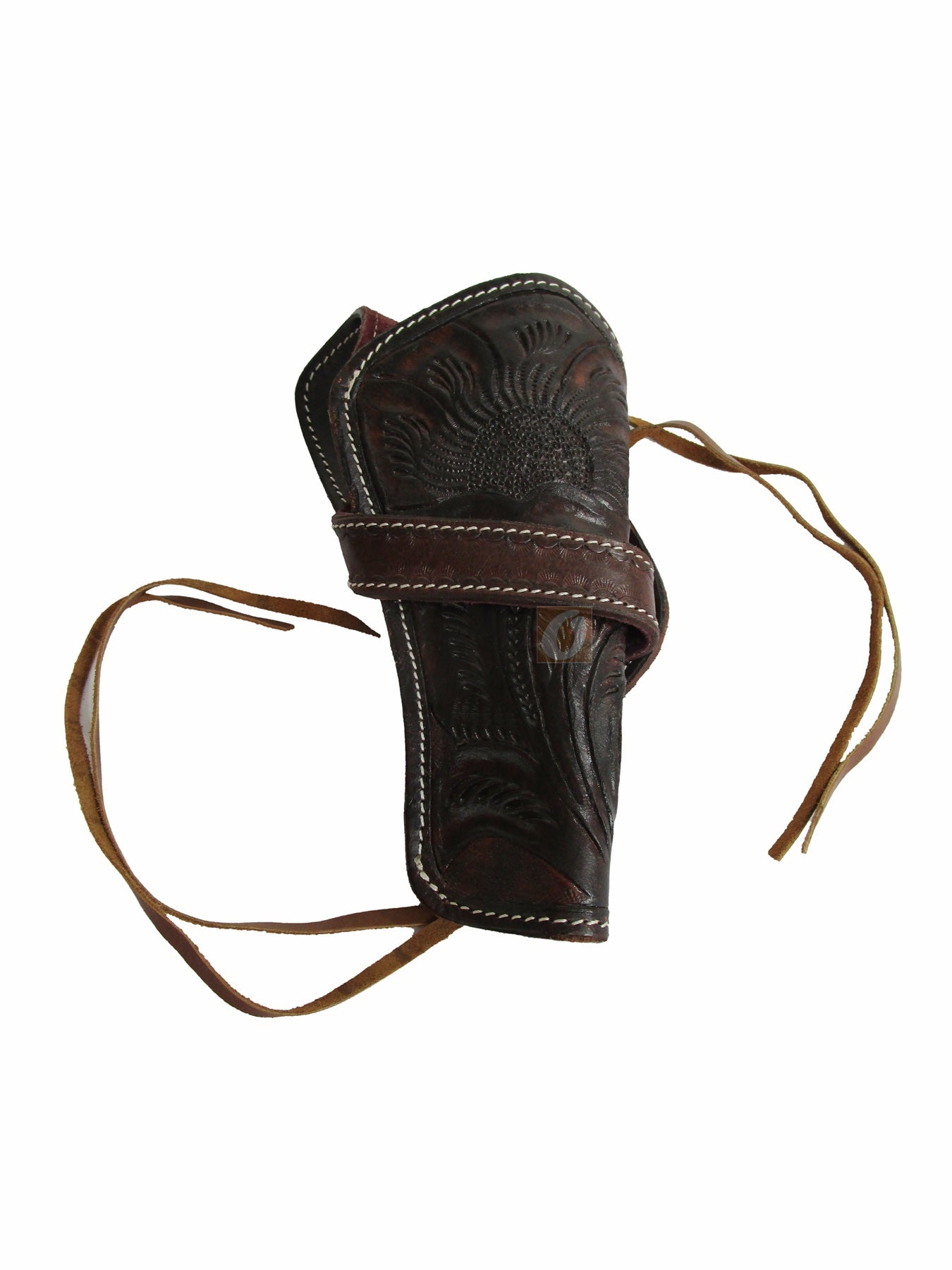 Funda de cuero Western Cowboy Gun Case Revolver Pistol Holder Sea Shell Tooled
