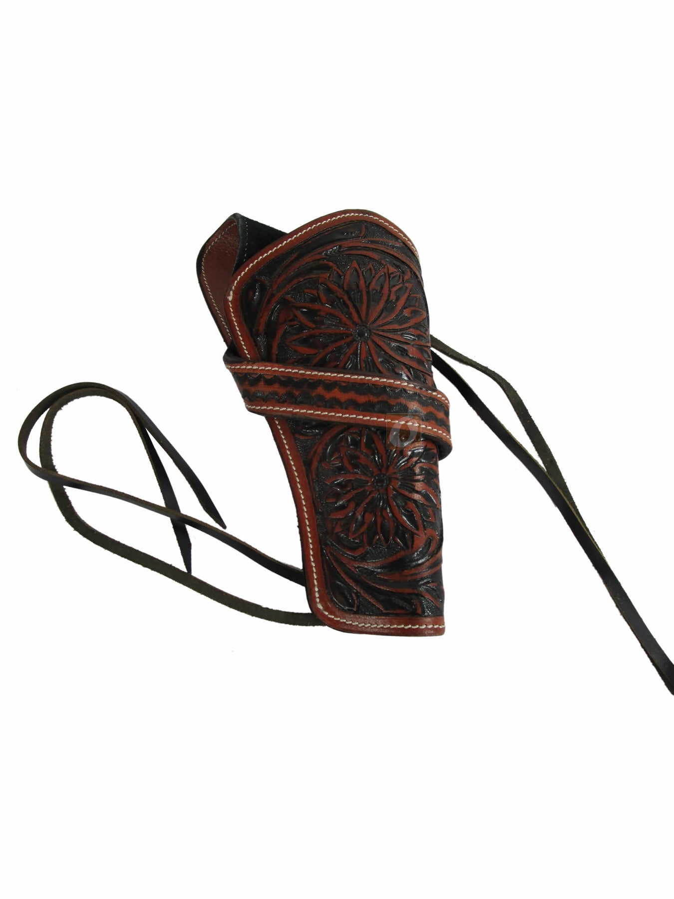 Funda de cuero Western Cowboy Gun Case Revolver Pistol Holder Sea Shell Tooled