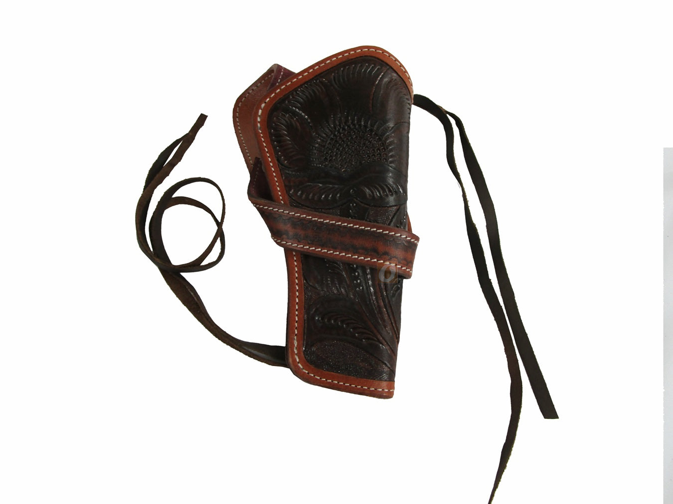 Funda de cuero Western Cowboy Gun Case Revolver Pistol Holder Sea Shell Tooled
