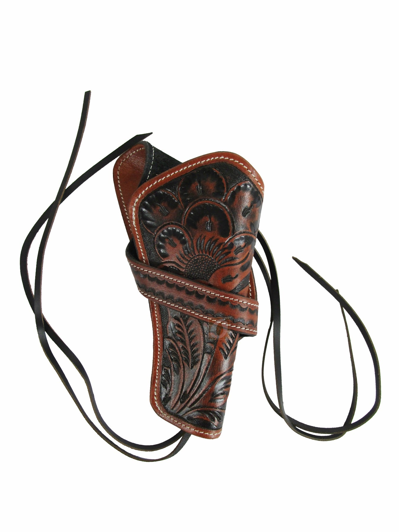 Funda de cuero Western Cowboy Gun Case Revolver Pistol Holder Sea Shell Tooled