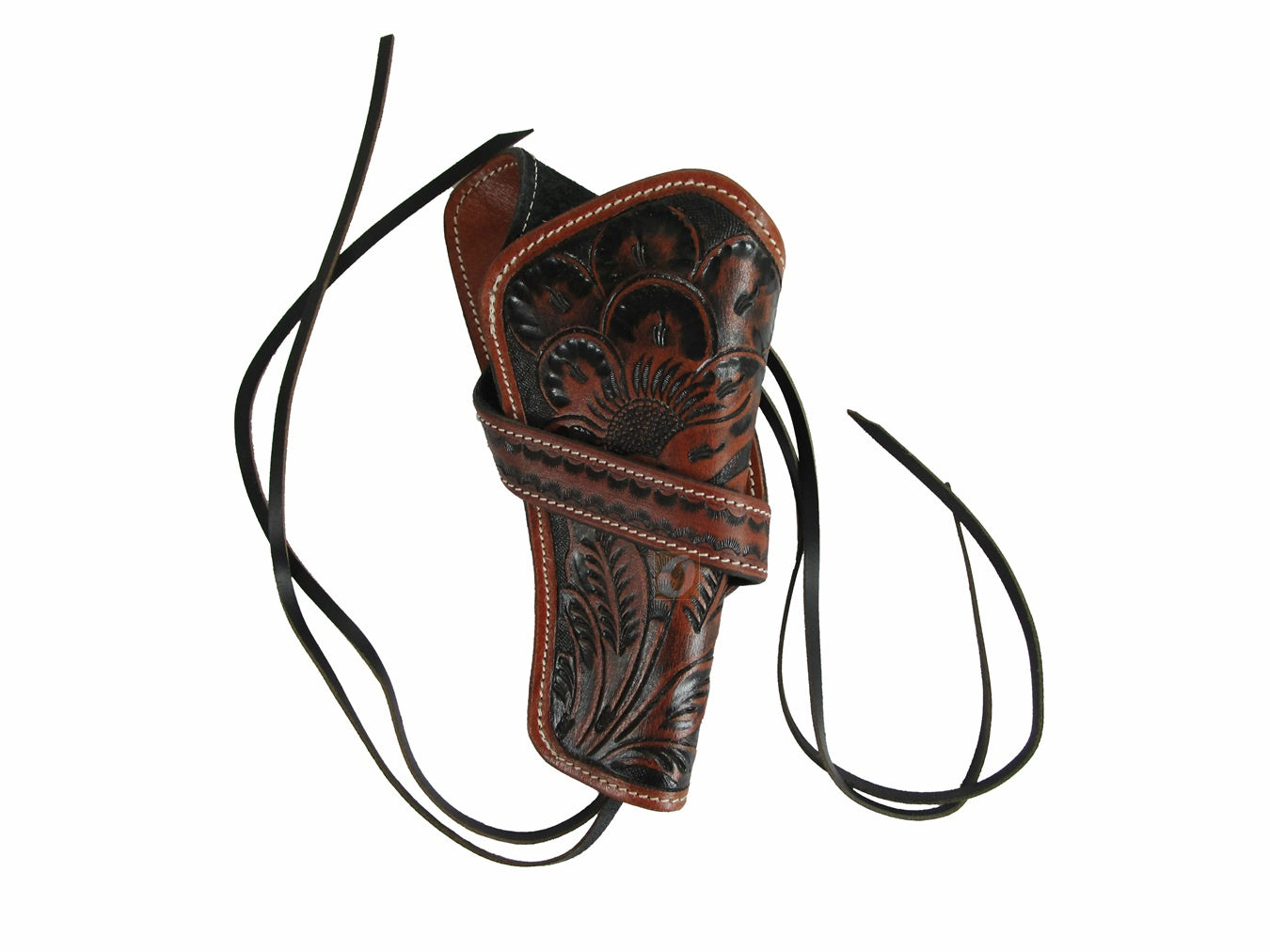 Funda de cuero Western Cowboy Gun Case Revolver Pistol Holder Sea Shell Tooled