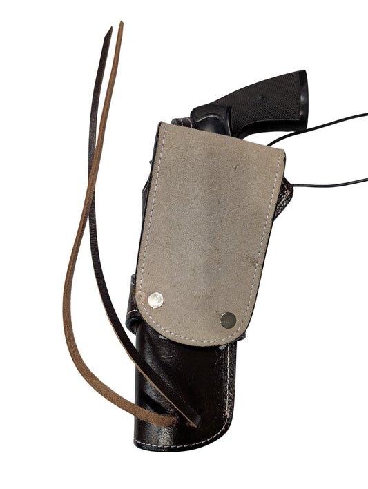 Funda para pistola occidental de cuero negro, funda para revólver vaquero de acción única