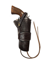 leather holster for S&W model 586 brown color front view diamond tooled