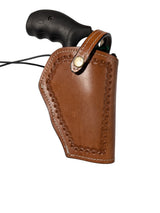S&W model 69 leather holster tan color front view shell tooled 01