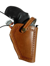 leather holster for taurus 627 tan color shell tooled front view