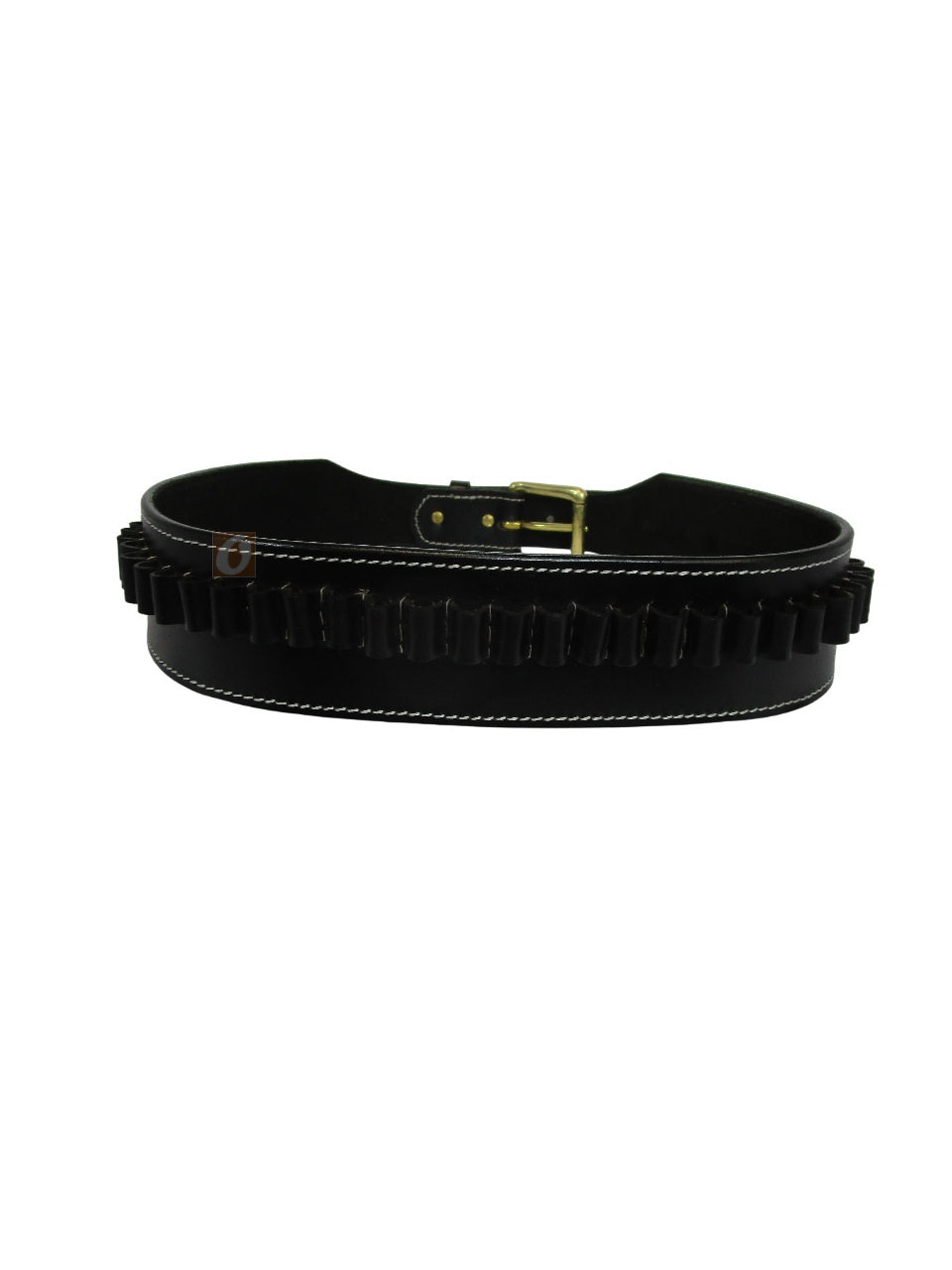 leather ammo belt cartridge 357 mag closeup view loop view