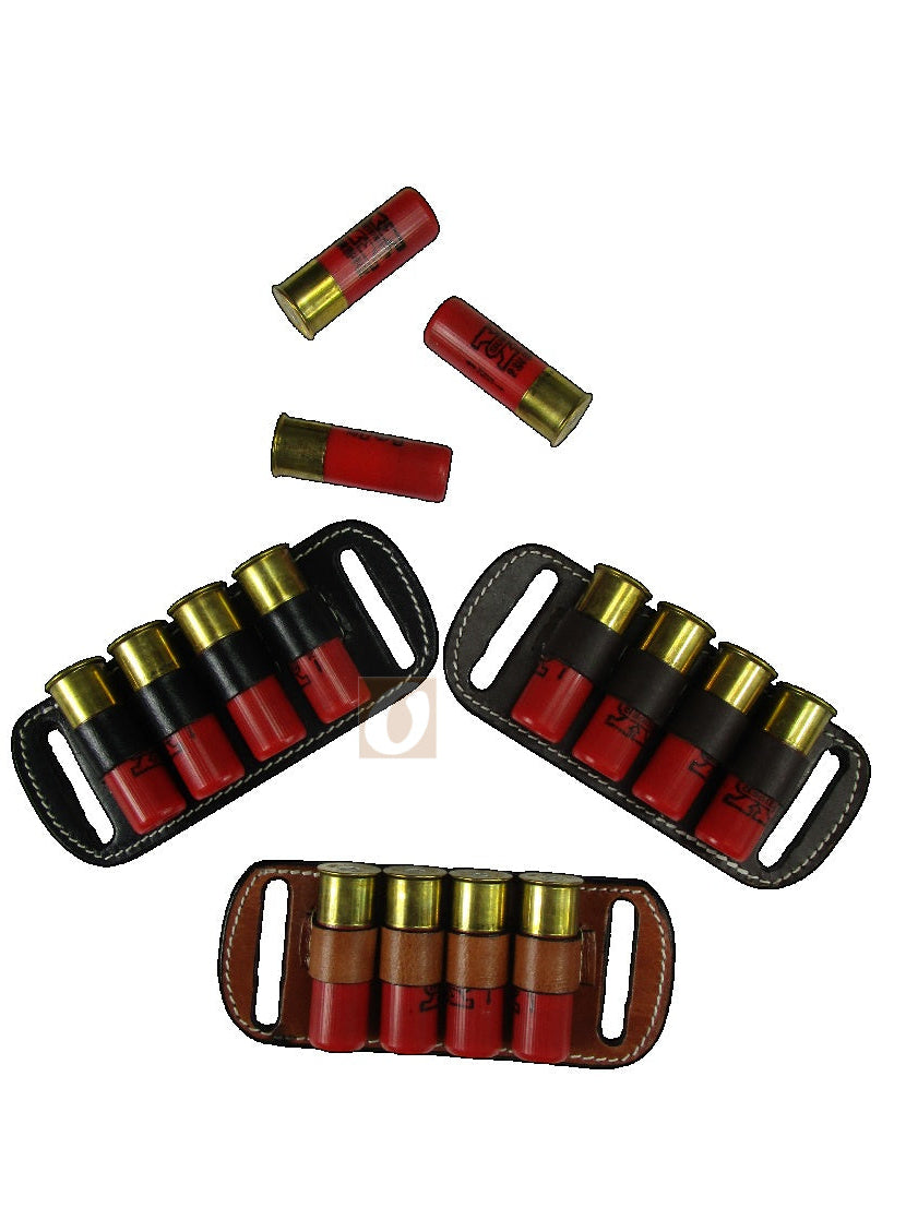 leather ammo holder brown color 12 g top view