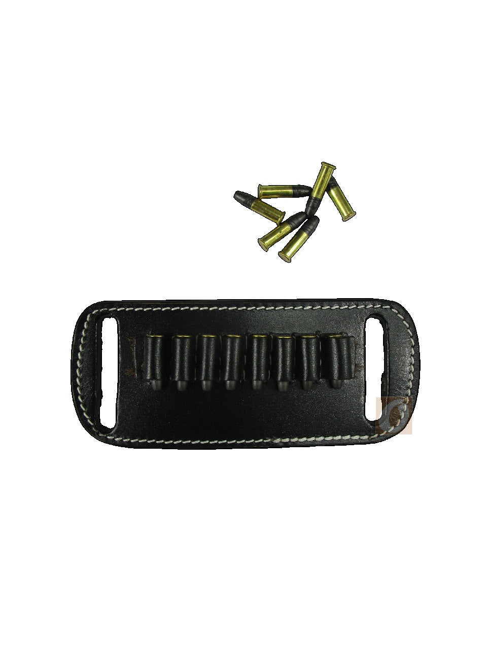 leather ammo holder black color 22 lr front view