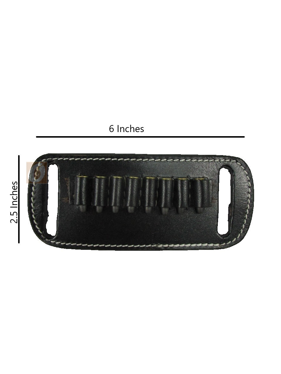 leather ammo holder black color 22 lr front view