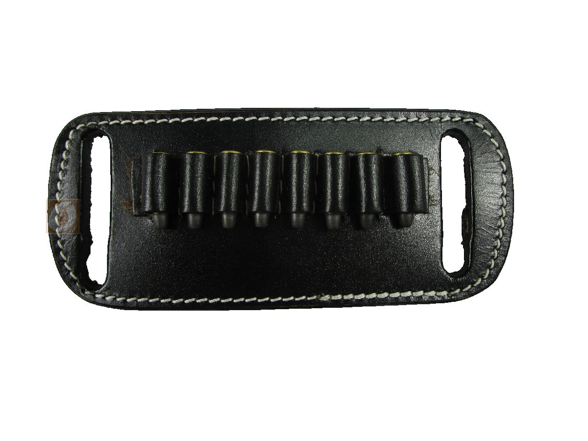 leather ammo holder black color 22 lr front view