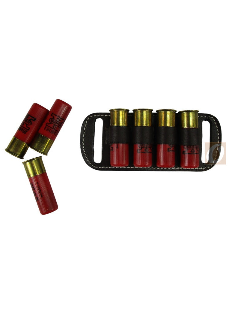 leather ammo holder brown color 12 g front view