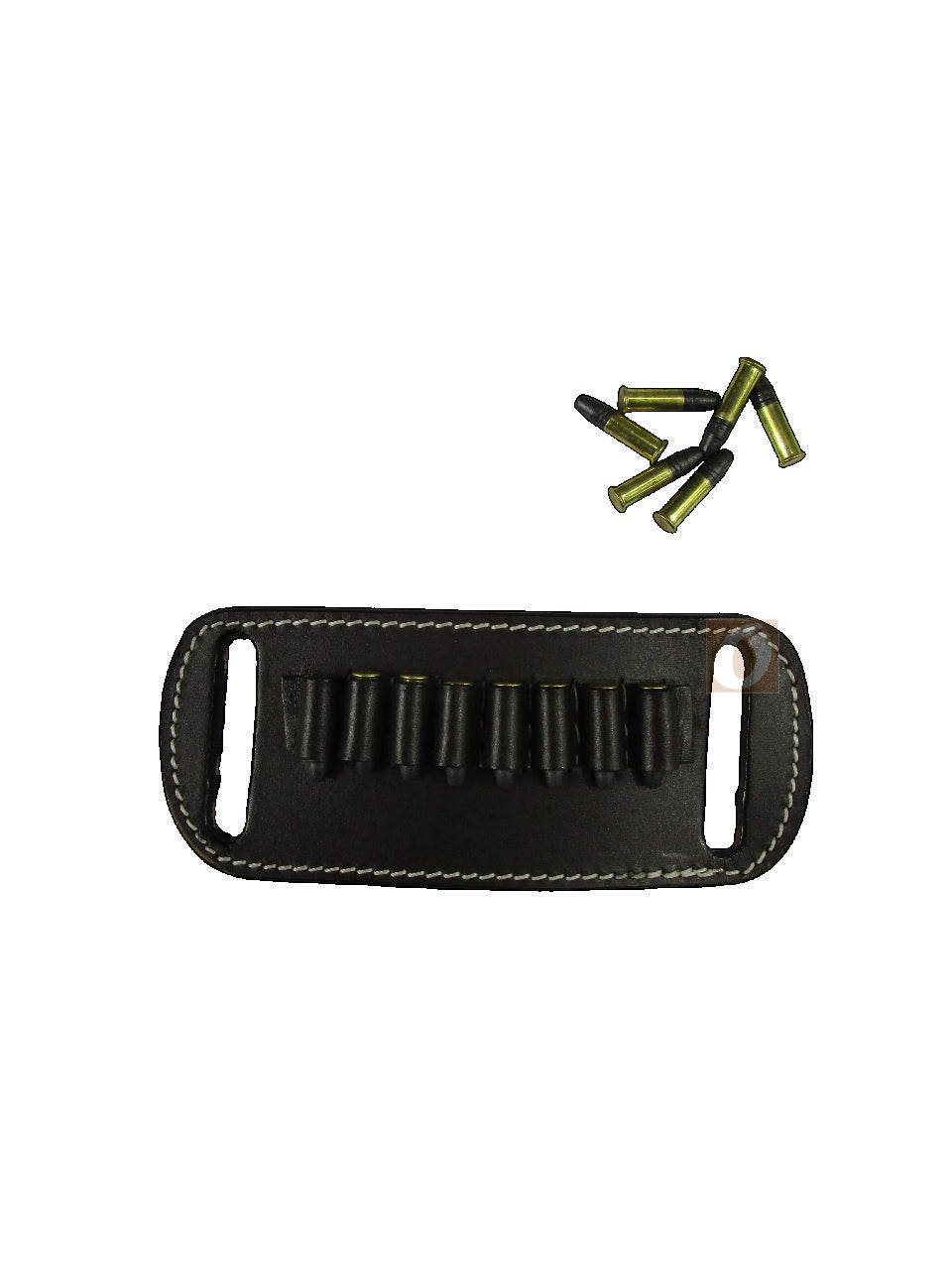 leather ammo holder brown color 22 lr front view