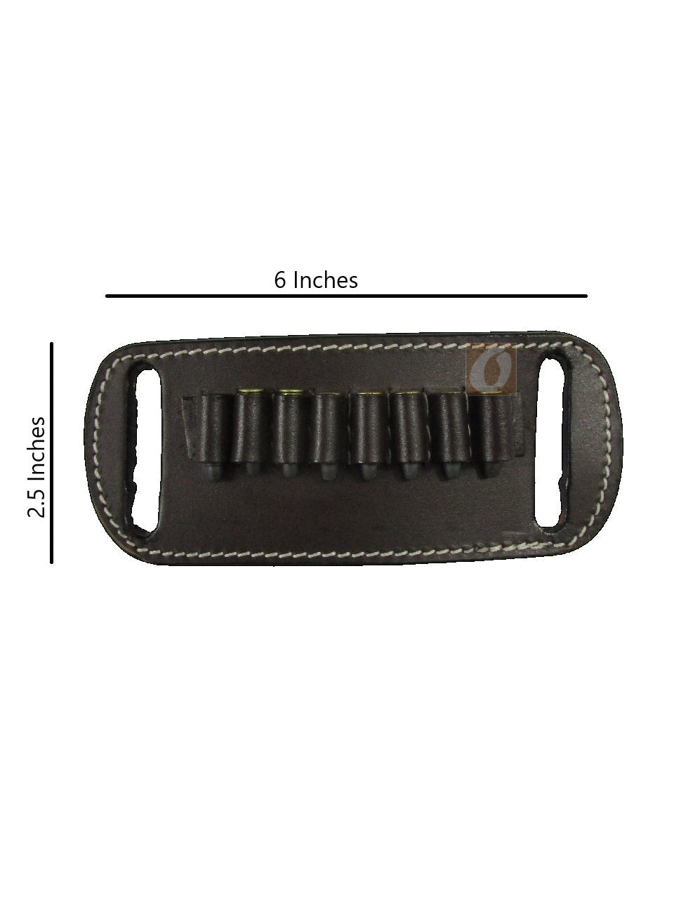 leather ammo holder brown color 22 lr front view