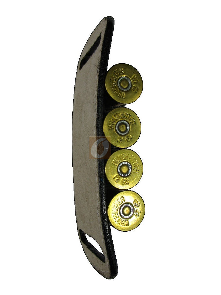 leather ammo holder tan color 12 g top view