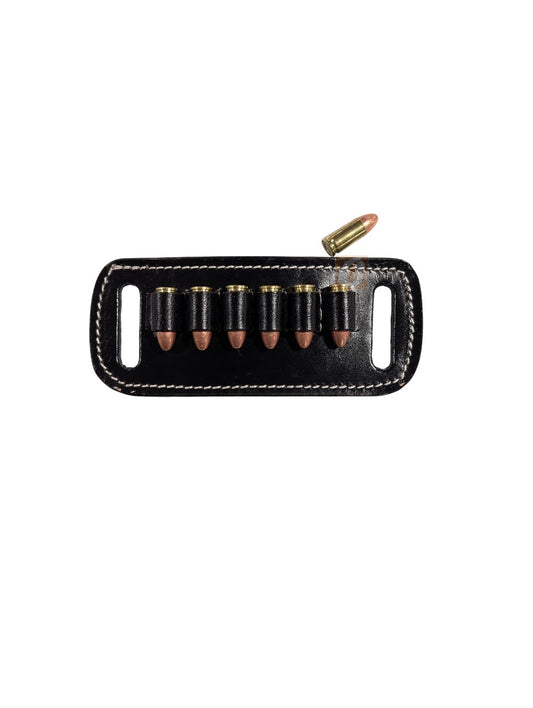 Leather Ammo Holder 9mm Belt-Slide Carrier