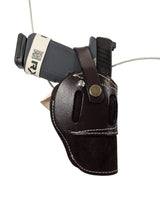 ruger rxm suede leather holster front view brown color