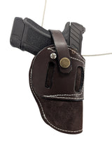 shadow system suede leather holster front view brown color