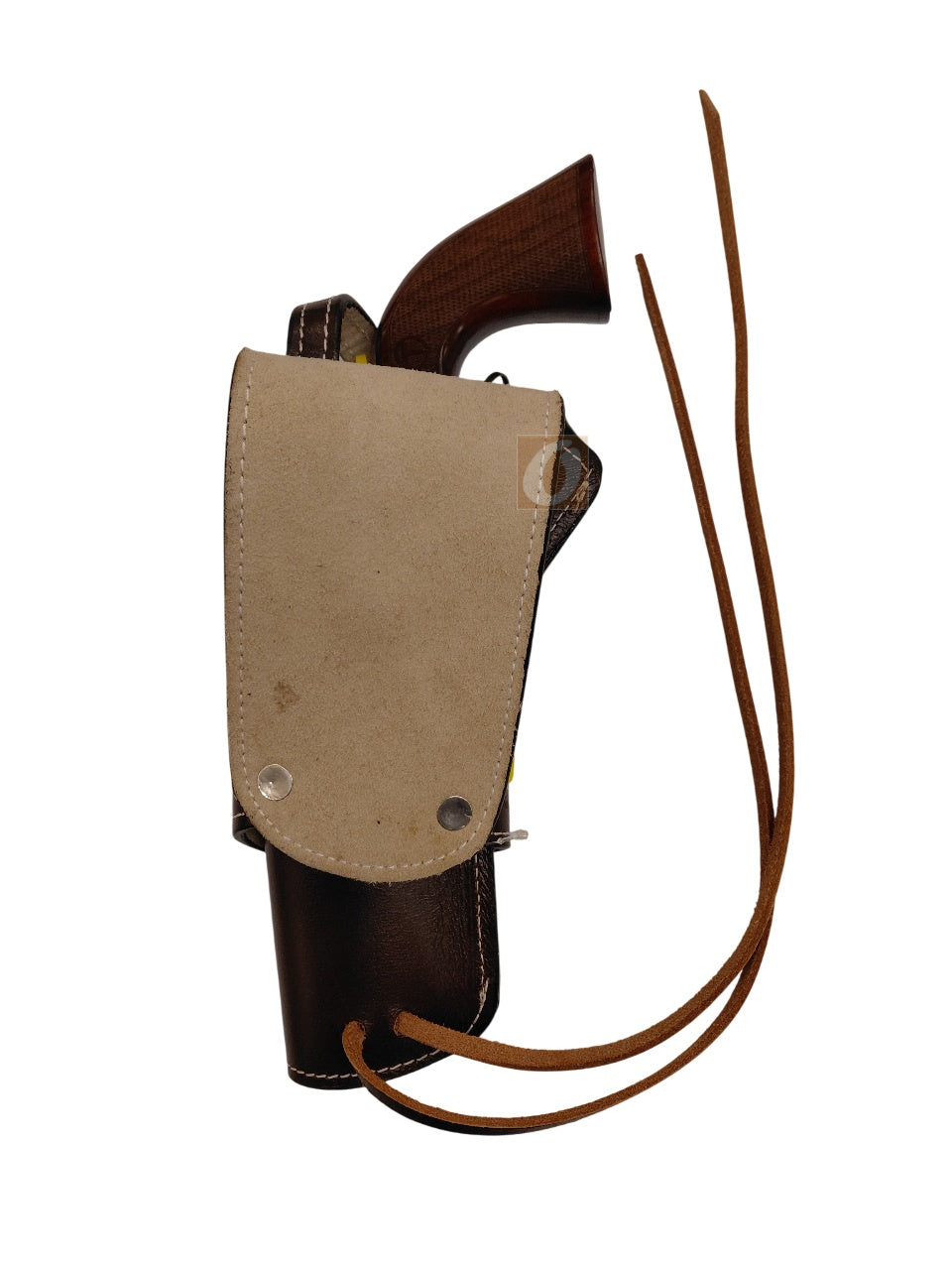 leather holster for smokewagon 357 mag back view brown color