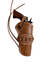 1873 SAA leather holster tan color ammo holder front view
