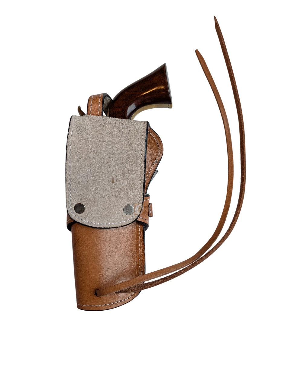 1873 SAA leather holster tan color ammo holder back view
