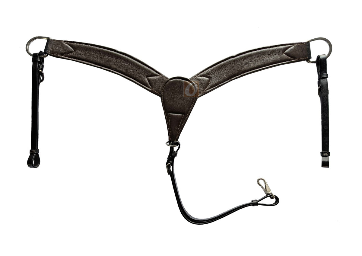 western breast collar spikes tooled back view