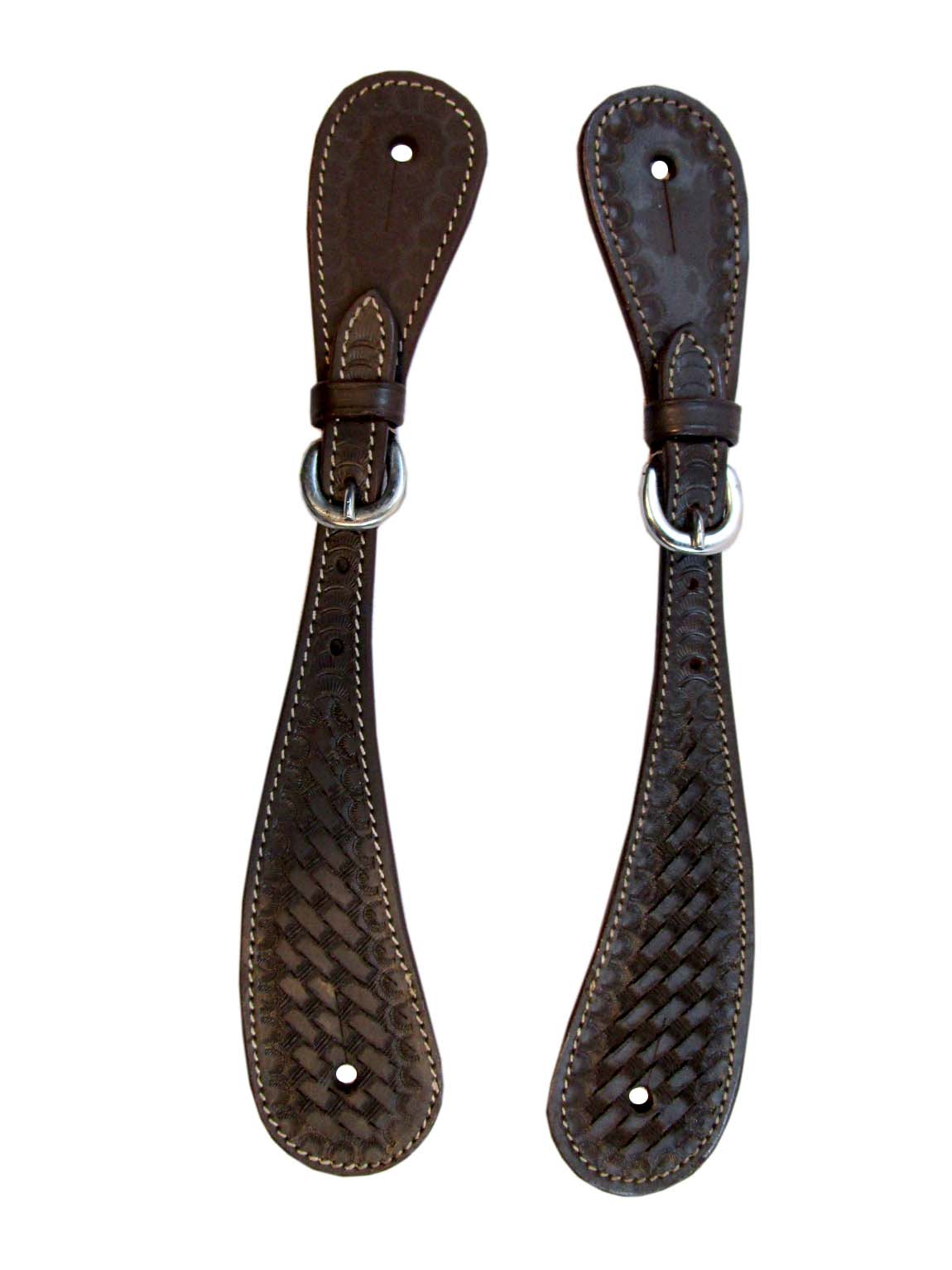 Dunkelbraune Western-Sporenriemen aus Rodeo-Cowgirl-Ranch-Leder