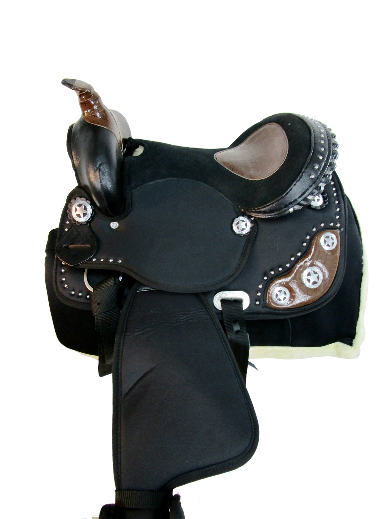 Kids Western Saddle Youth Barrel Pleasure Trail Synthetic Tack 12 13 14