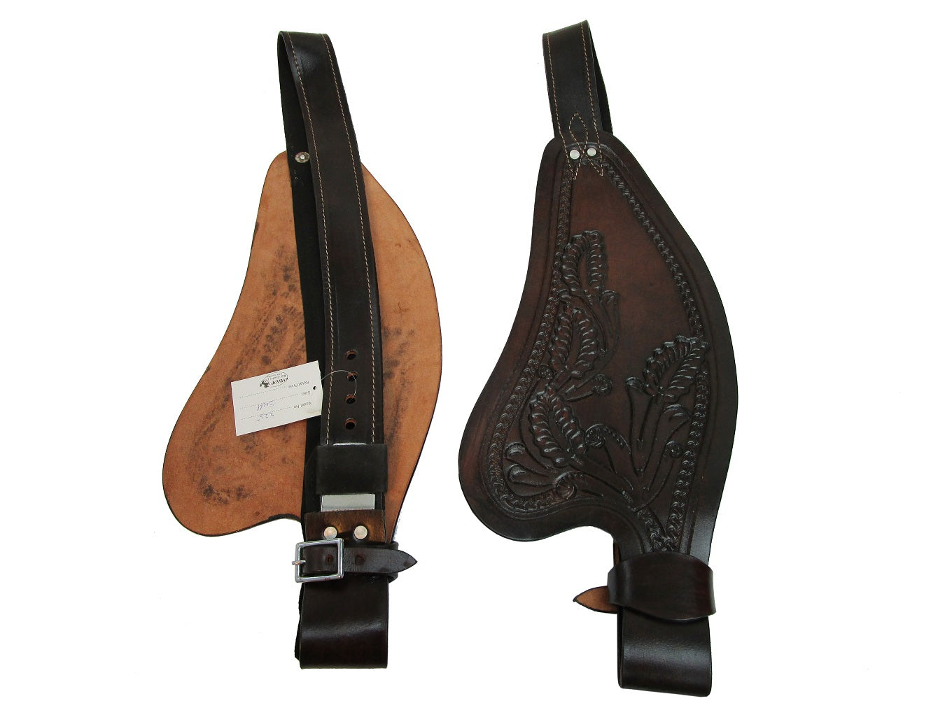 Western Saddle Fender Brown Used Leather Barrel Roping Trail Horse Repair Tack
