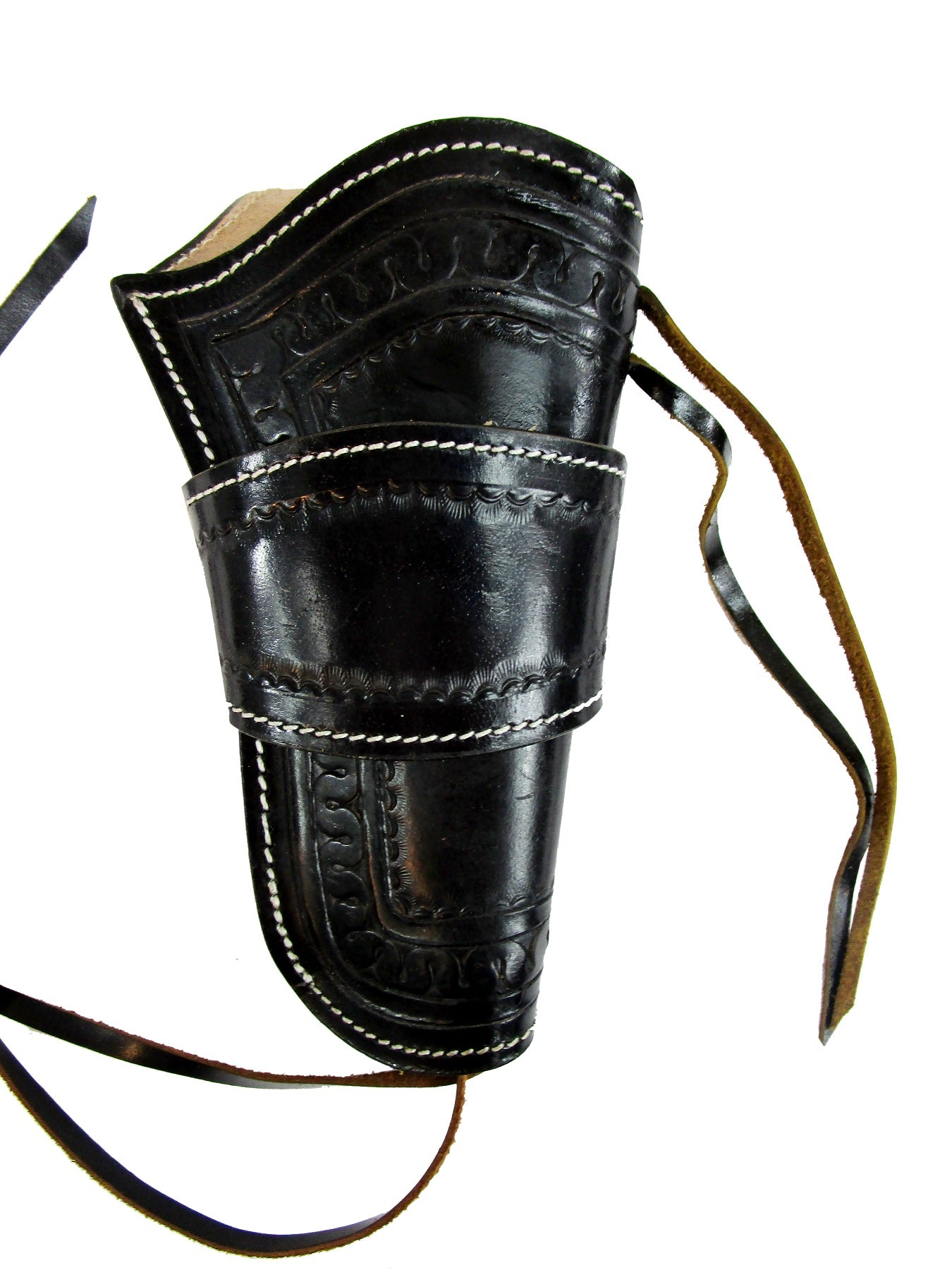 Snake tooled black leather holster, ideal for revolvers and 1911 pistols. Features a detailed snake pattern for a striking look and durable construction for everyday carry , right handed holster.