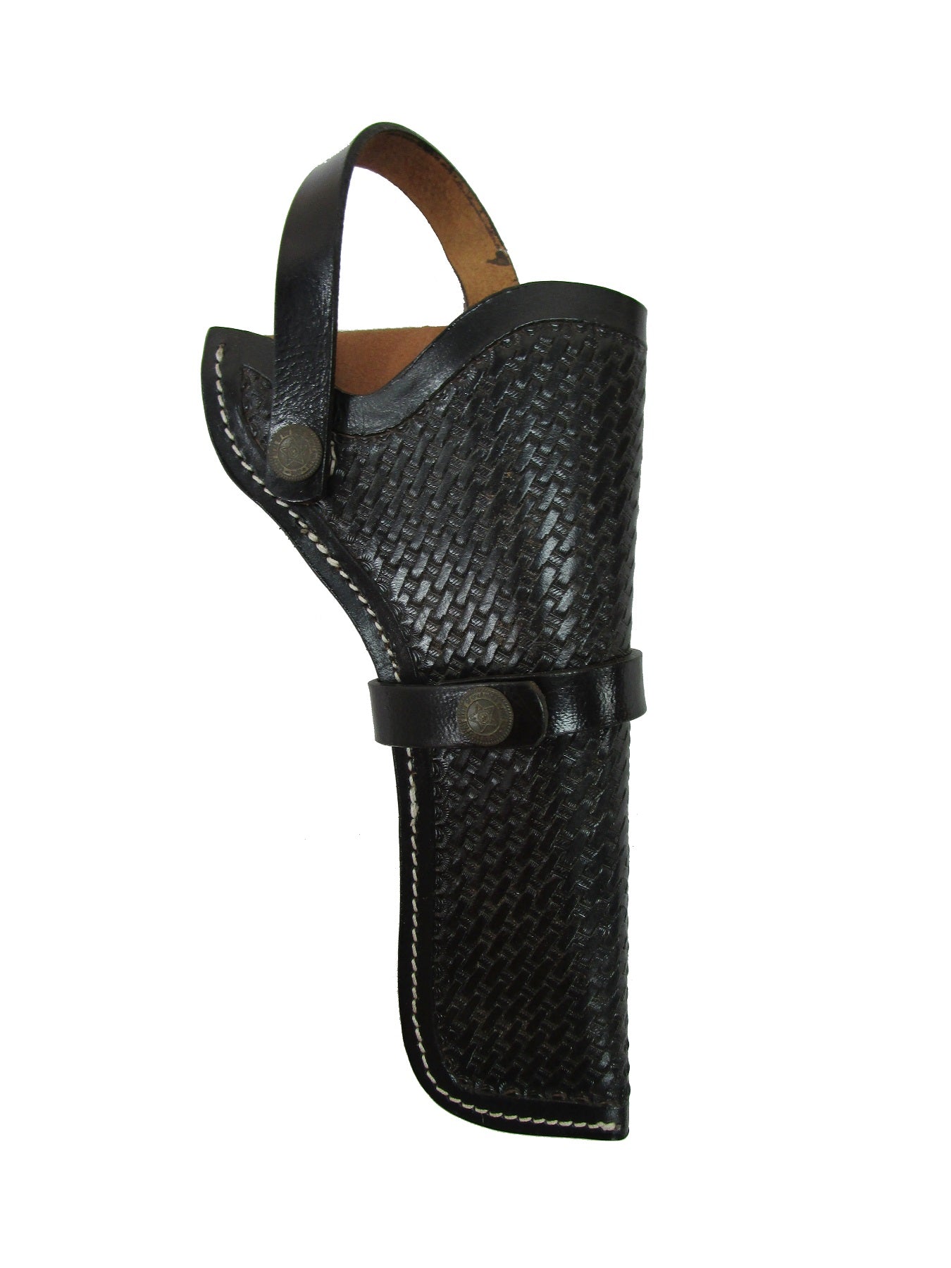 Funda de cuero con cesta de vaquero occidental, funda para pistola con herramientas para revólver, soporte para pistola
