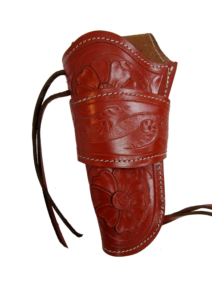 Western Holster Floral Tooled Leather Gun Case Single Action Revolver
